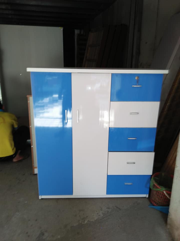Tủ Trẻ Em 2 Cánh-5 Ngăn Trắng Xanh Hải Phòng 